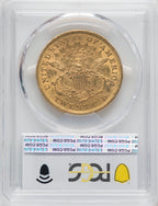 1873 $20 OPEN 3 Liberty Double Eagle PCGS AU50