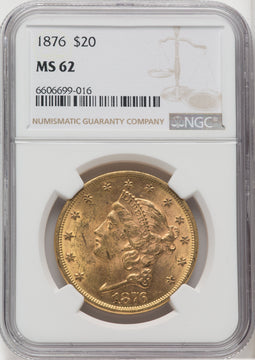 1876 $20 Liberty Double Eagle NGC MS62 (764731008)