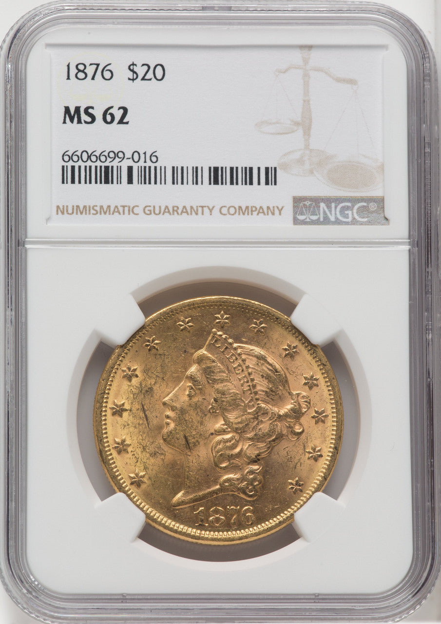 1876 $20 Liberty Double Eagle NGC MS62 (764731008)