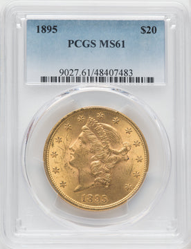 1895 $20 Liberty Double Eagle PCGS MS61
