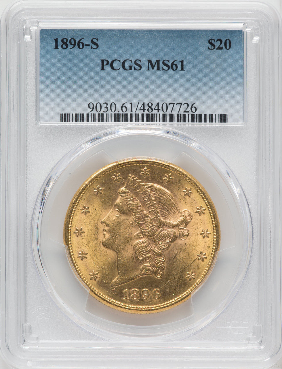 1896-S $20 Liberty Double Eagle PCGS MS61