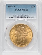 1897-S $20 Liberty Double Eagle PCGS MS61