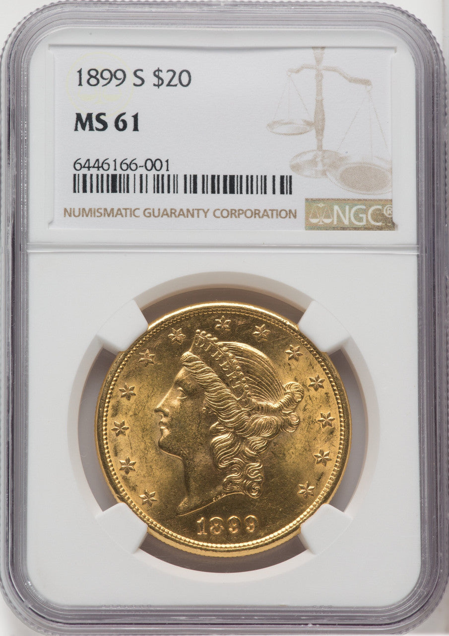 1899-S $20 Liberty Double Eagle NGC MS61
