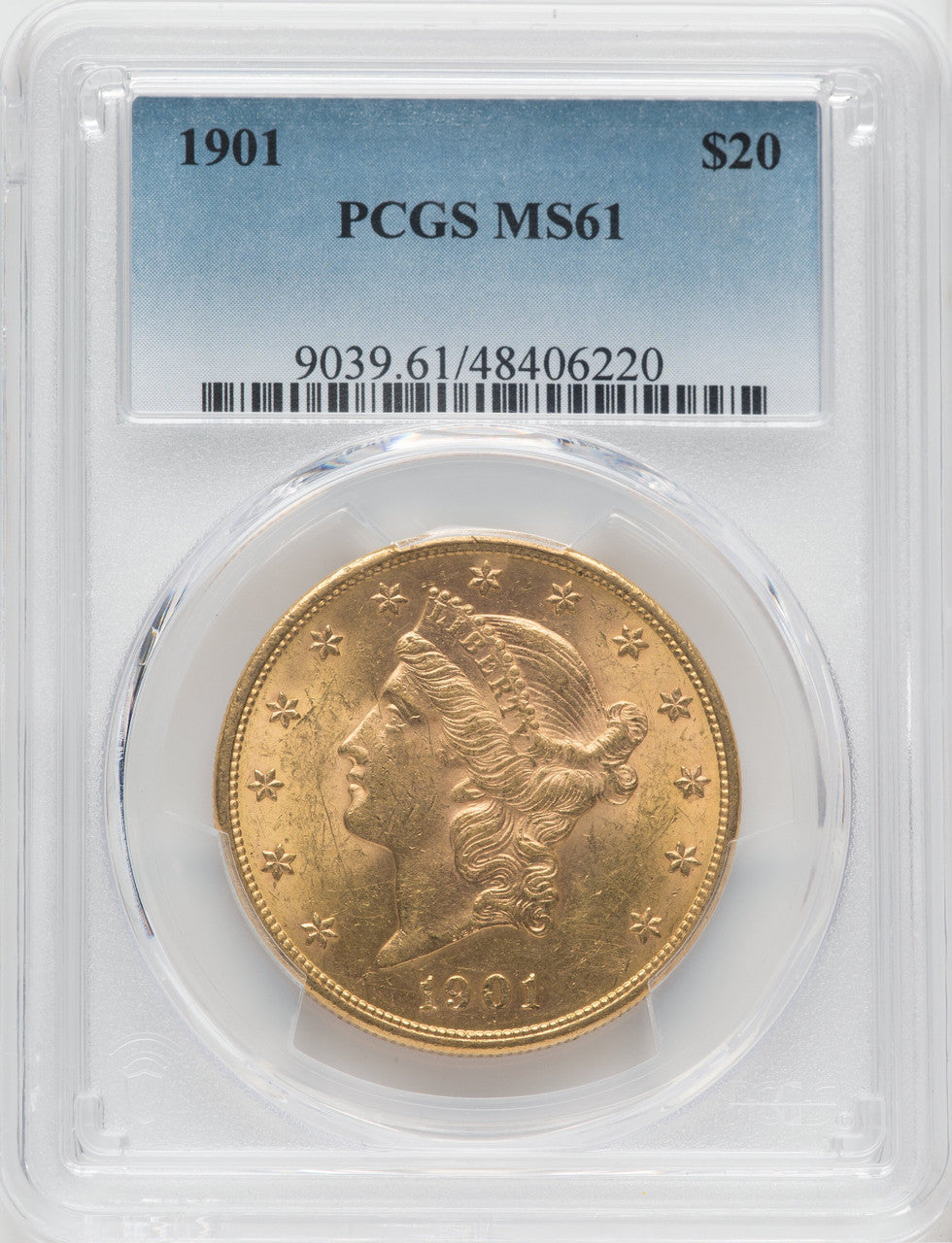 1901 $20 Liberty Double Eagle PCGS MS61