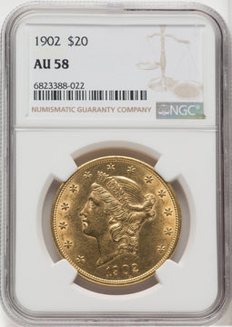 1902 $20 Liberty Double Eagle NGC AU58