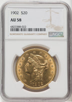 1902 $20 Liberty Double Eagle NGC AU58