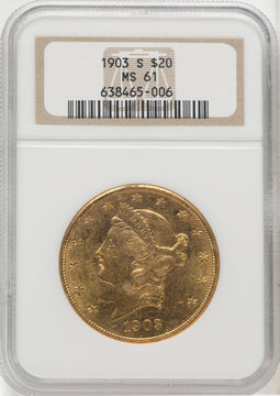 1903-S $20 Liberty Double Eagle NGC MS61