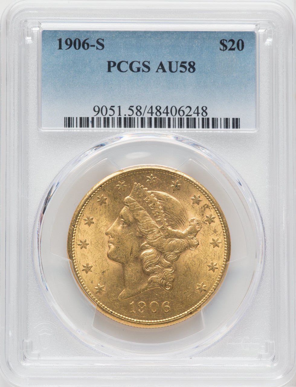 1906-S $20 Liberty Double Eagle PCGS AU58