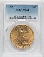 1920 $20 Saint-Gaudens Double Eagle PCGS MS61
