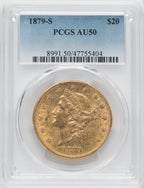 1879-S $20 Liberty Double Eagle PCGS AU50
