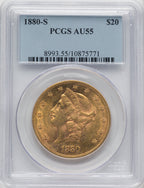 1880-S $20 Liberty Double Eagle PCGS AU55