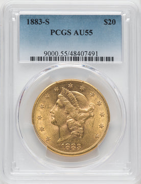 1883-S $20 Liberty Double Eagle PCGS AU55
