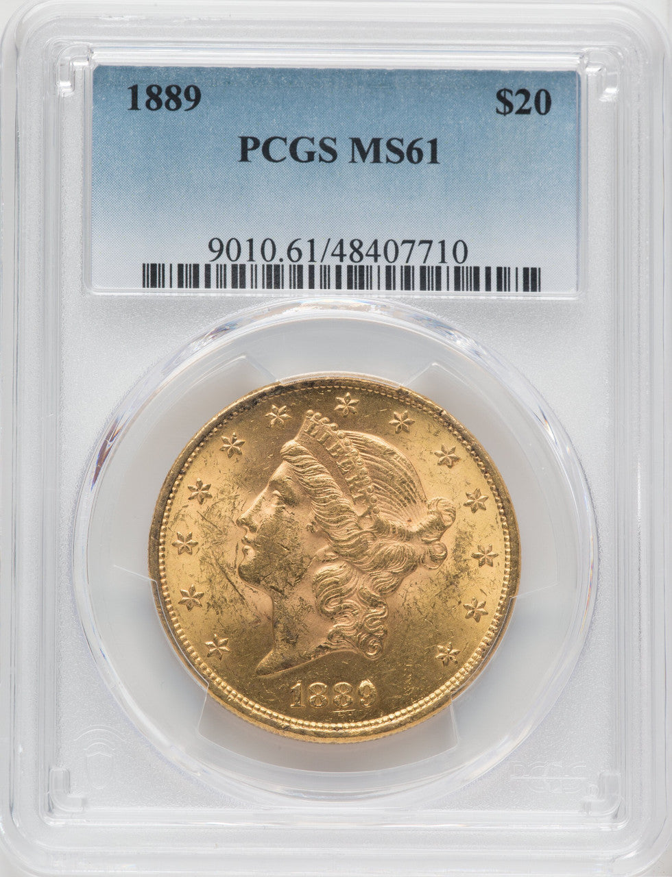 1889 $20 Liberty Double Eagle PCGS MS61