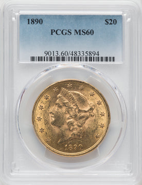 1890 $20 Liberty Double Eagle PCGS MS60