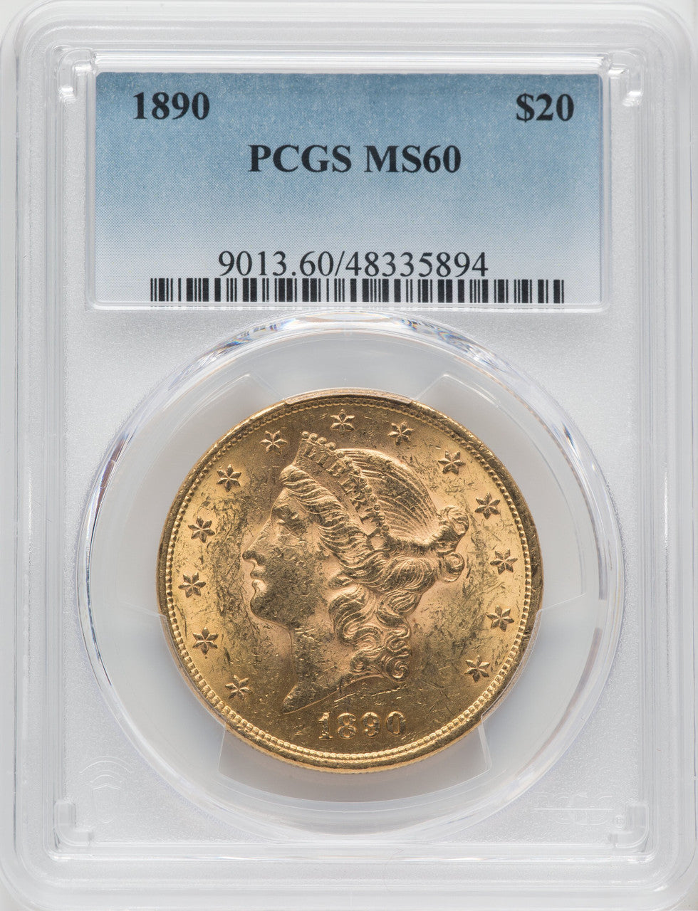 1890 $20 Liberty Double Eagle PCGS MS60