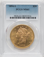 1894-S $20 Liberty Double Eagle PCGS MS61