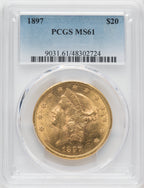1897 $20 Liberty Double Eagle PCGS MS61