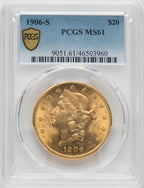 1906-S $20 Liberty Double Eagle PCGS MS61