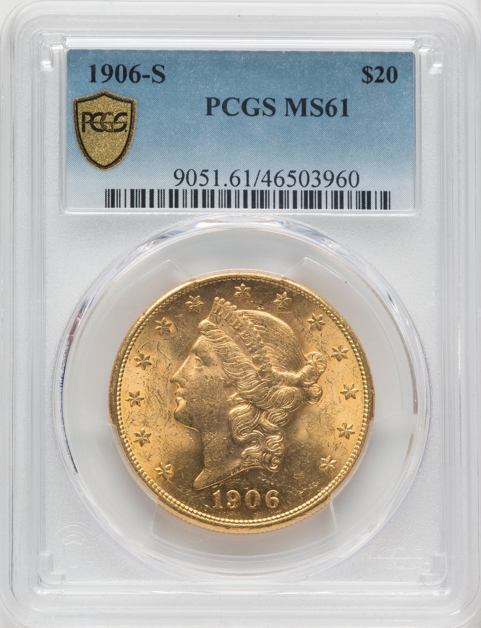 1906-S $20 Liberty Double Eagle PCGS MS61