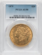 1879 $20 Liberty Double Eagle PCGS AU58