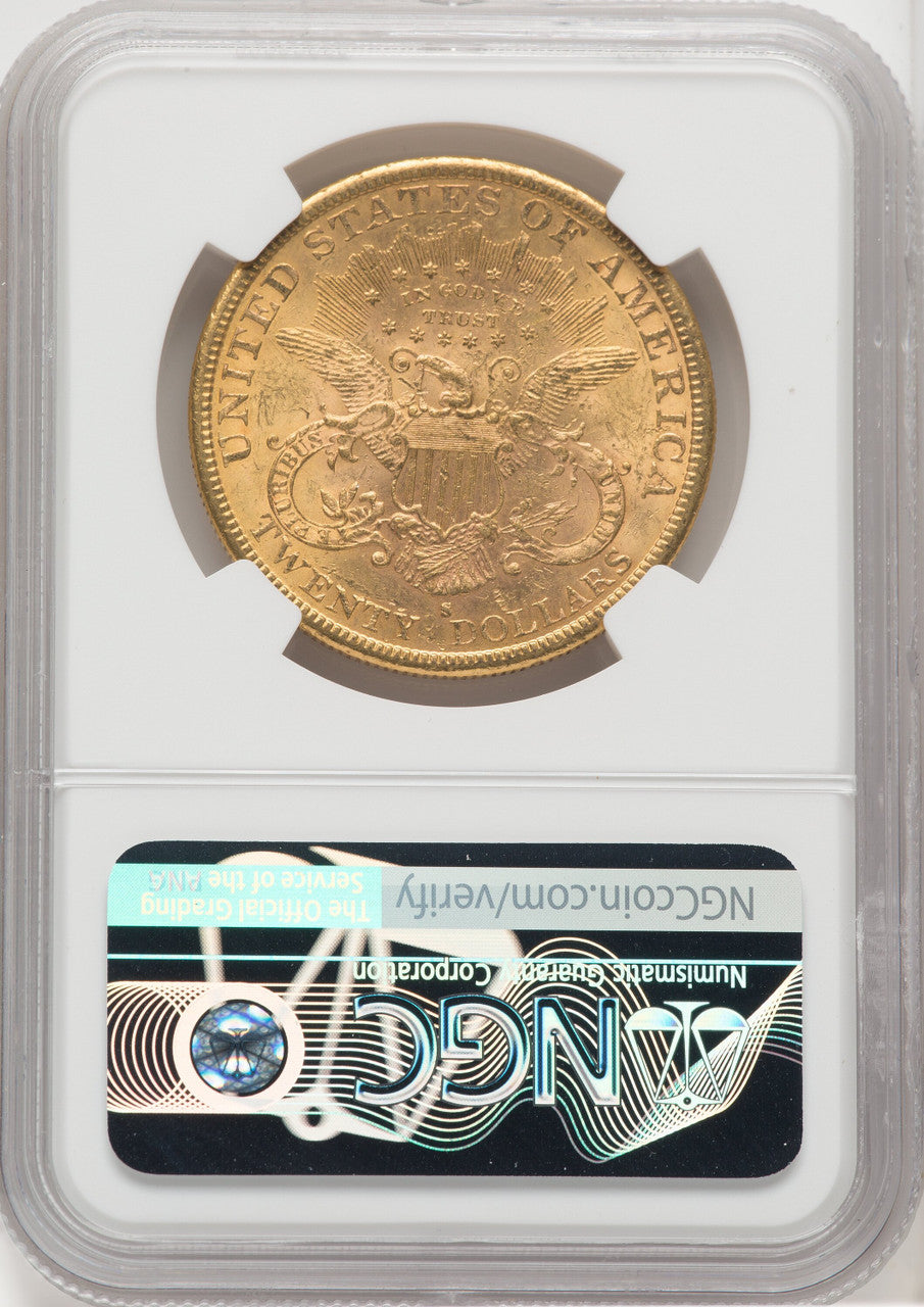 1882-S $20 Liberty Double Eagle NGC MS60