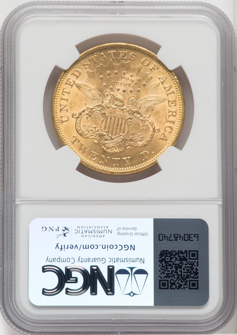 1873 $20 OPEN 3 Liberty Double Eagle NGC MS61 (765744003)