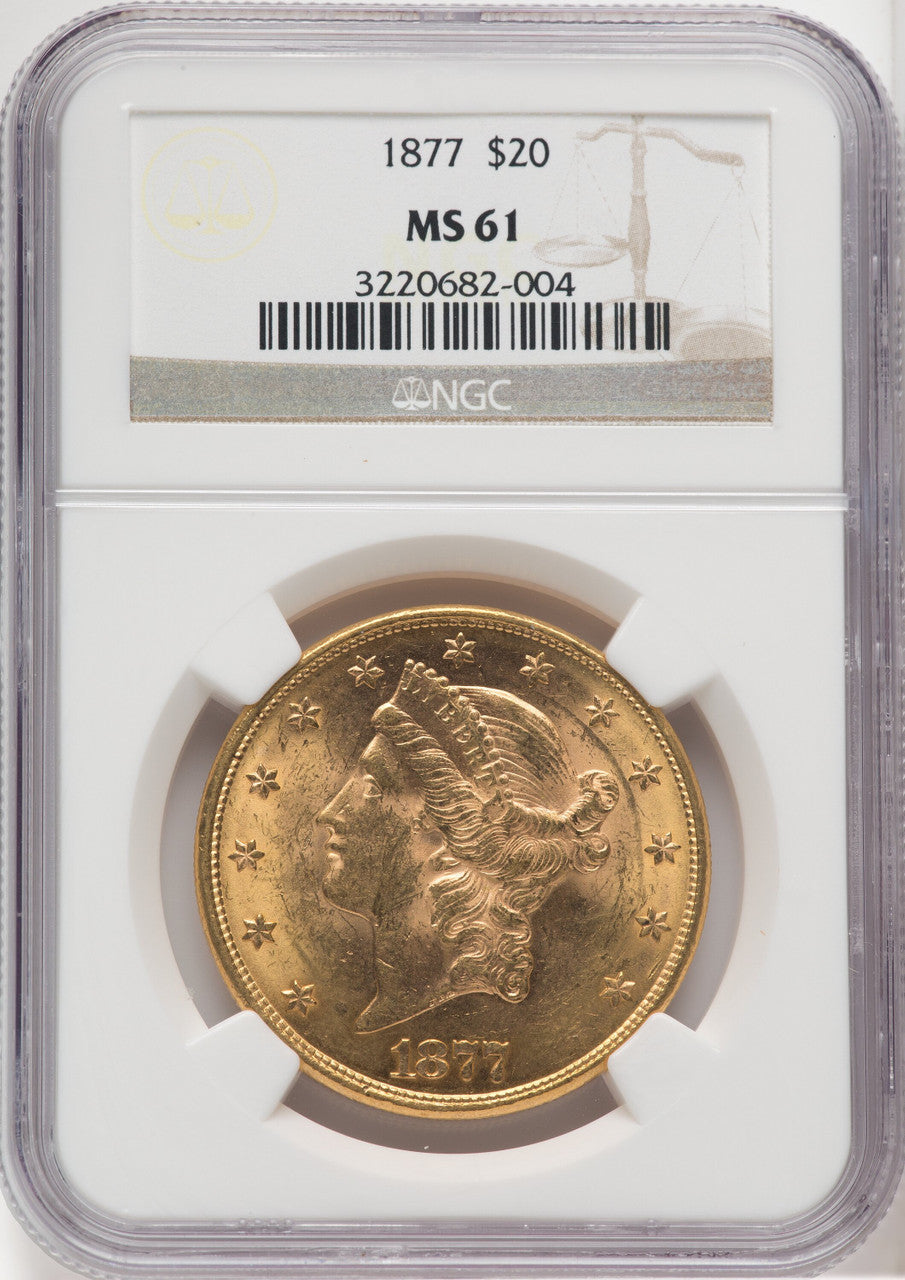 1877 $20 Liberty Double Eagle NGC MS61 (765300003)