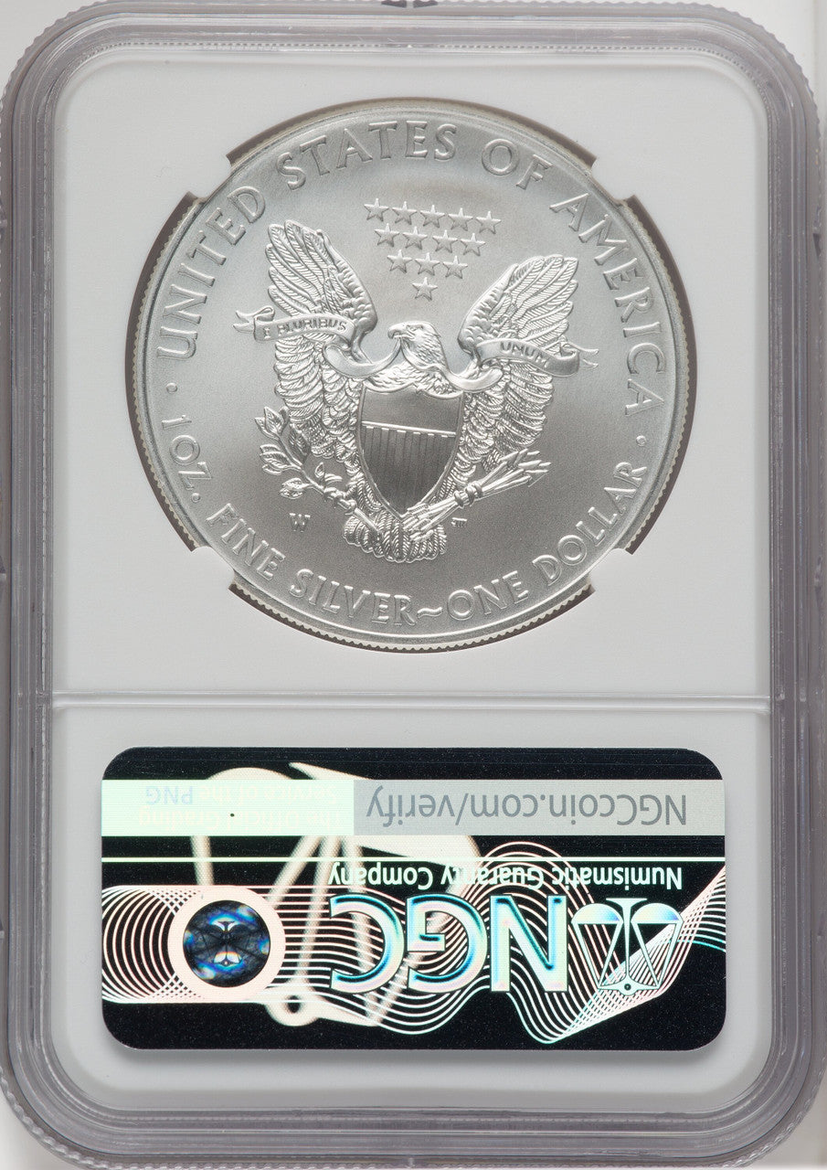 2012-W S$1 Silver Eagle Burnished Mike Castle NGC MS70
