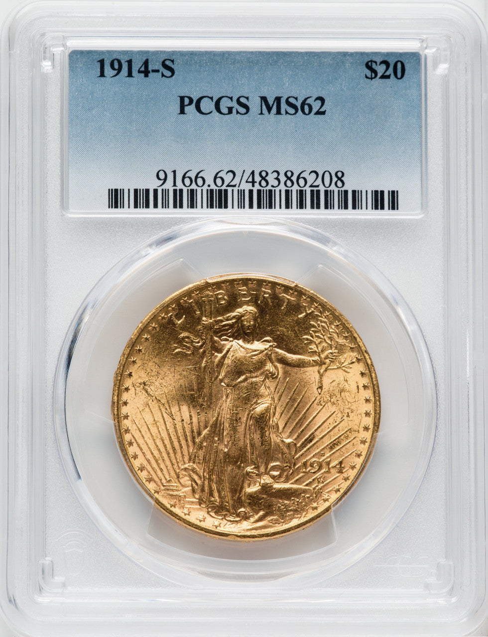 1914-S $20 Saint-Gaudens Double Eagle PCGS MS62 (518667006)