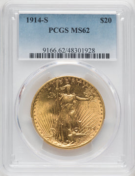 1914-S $20 Saint-Gaudens Double Eagle PCGS MS62 (518559017)