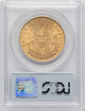 1873 $20 OPEN 3 Liberty Double Eagle PCGS MS62 (765453002)