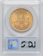 1873 $20 OPEN 3 Liberty Double Eagle PCGS MS62 (765453002)