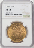 1888 $20 Liberty Double Eagle NGC MS62