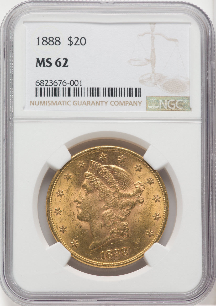 1888 $20 Liberty Double Eagle NGC MS62