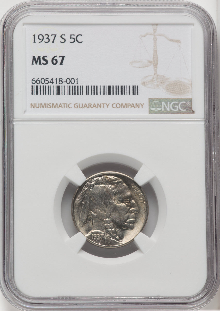 1937-S 5C Buffalo Nickel NGC MS67 (764245023)