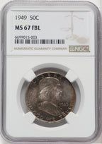 1949 50C FL Franklin Half Dollar NGC MS67