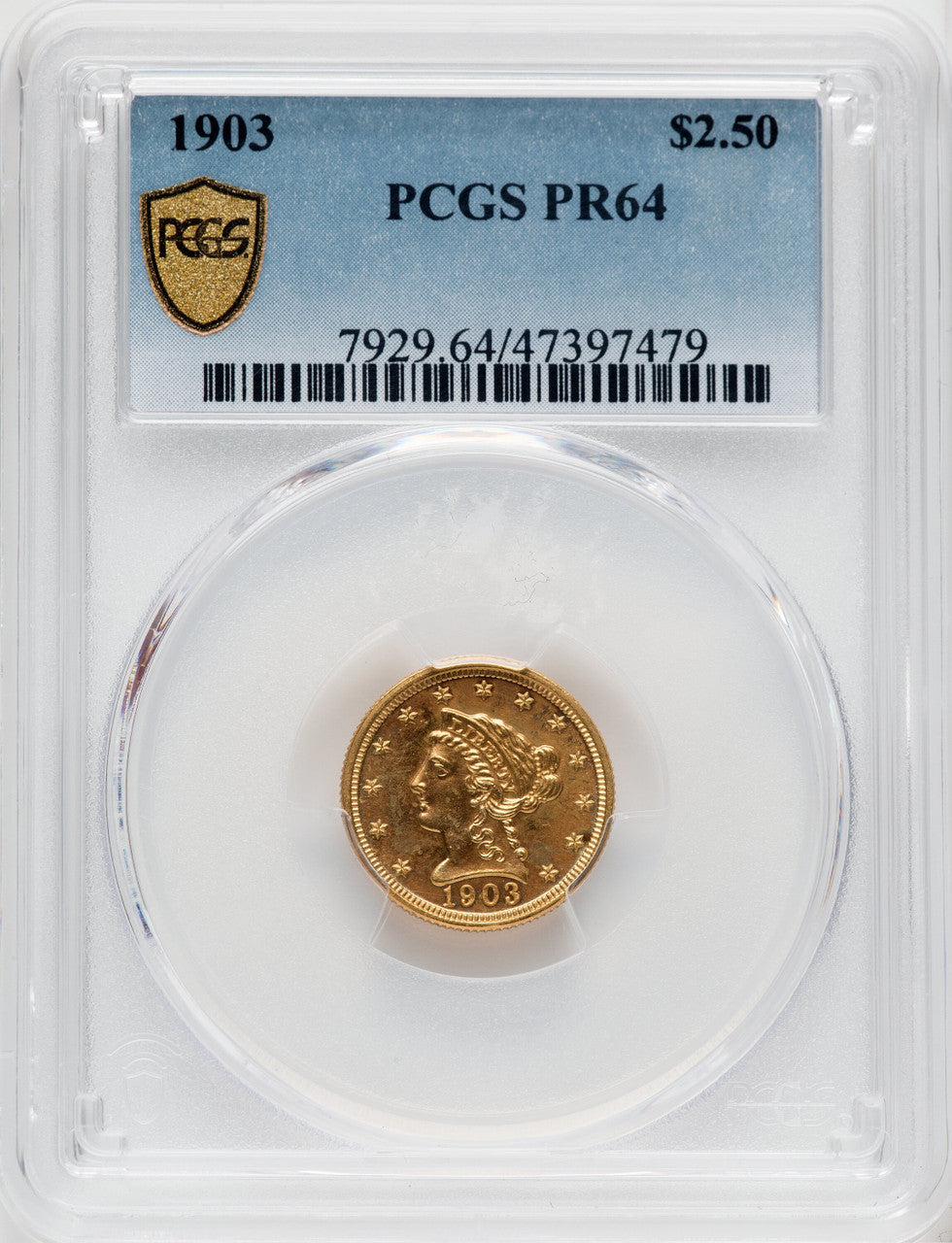 1903 $2.50 Proof Liberty Quarter Eagle PCGS PR64