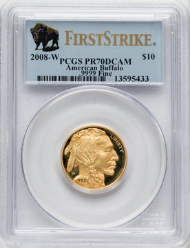 2008-W $10 Buffalo Quarter-Ounce Gold First Strike PCGS PR70 (505930003)