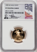 1995-W $10 Quarter-Ounce Gold Eagle NGC PF70 Thomas Uram