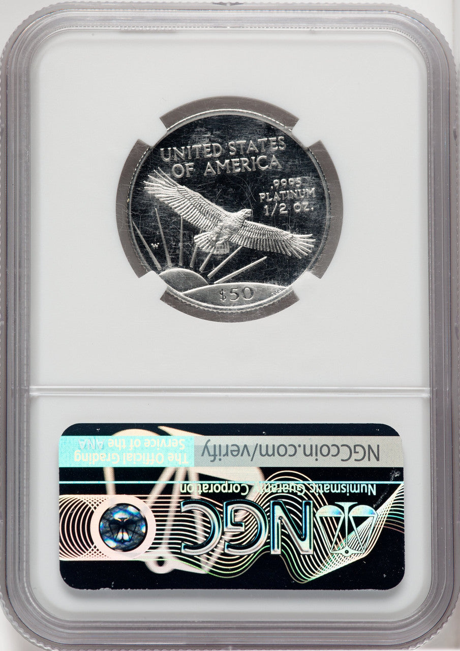 1997-W $50 Half-Ounce Platinum Eagle Brown Label NGC PF70