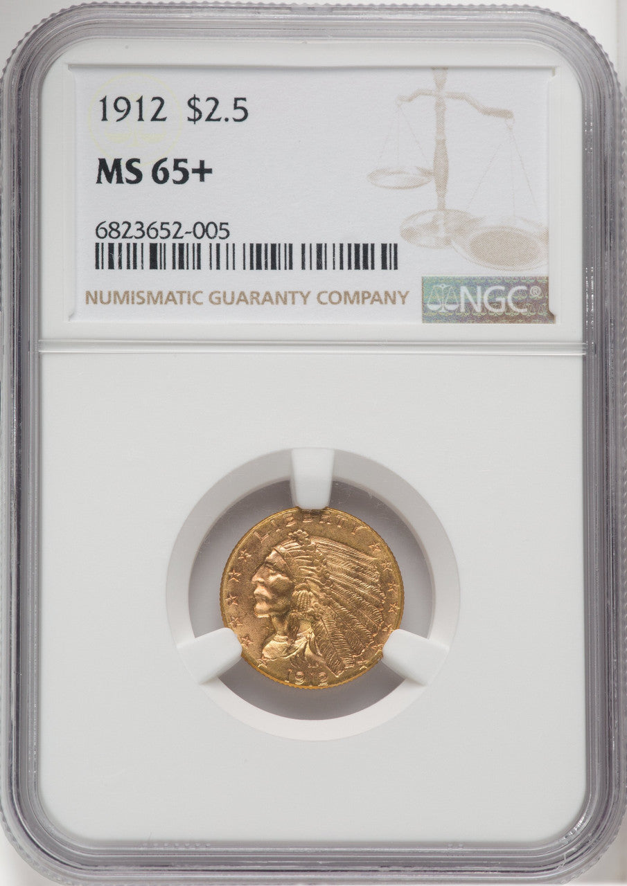 1912 $2.50 Indian Quarter Eagle NGC MS65+
