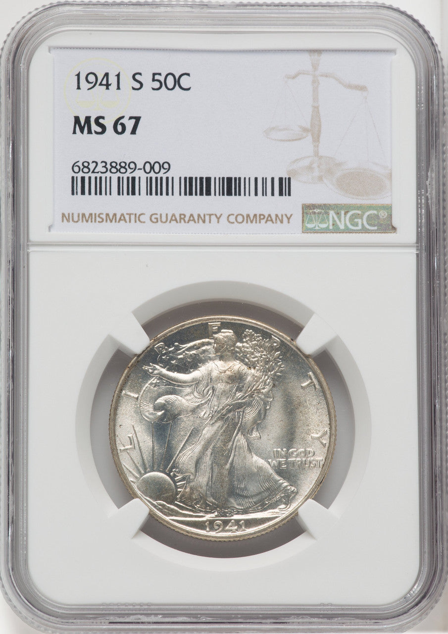 1941-S 50C Walking Liberty Half Dollar NGC MS67