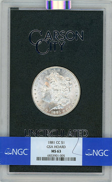 1881-CC $1 GSA Hoard Morgan Dollar NGC MS63