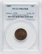 1885 1C RB Proof Indian Cent PCGS PR65
