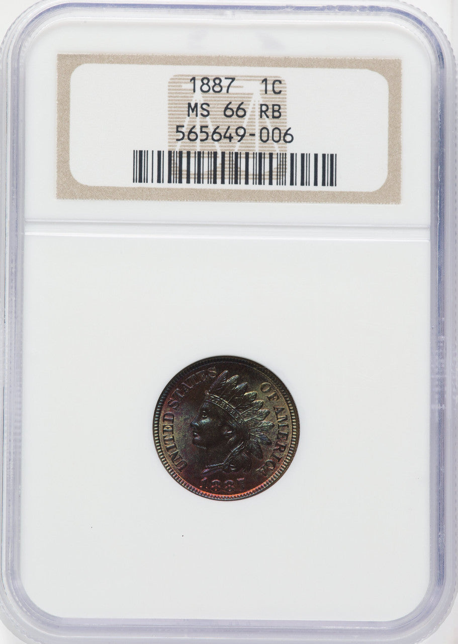 1887 1C RB Indian Cent NGC MS66
