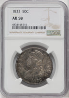 1833 50C Bust Half Dollar NGC AU58