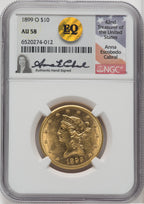 1899-O $10 Liberty Eagle NGC AU58