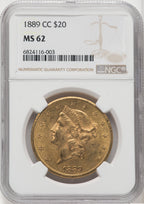 1889-CC $20 Liberty Double Eagle NGC MS62