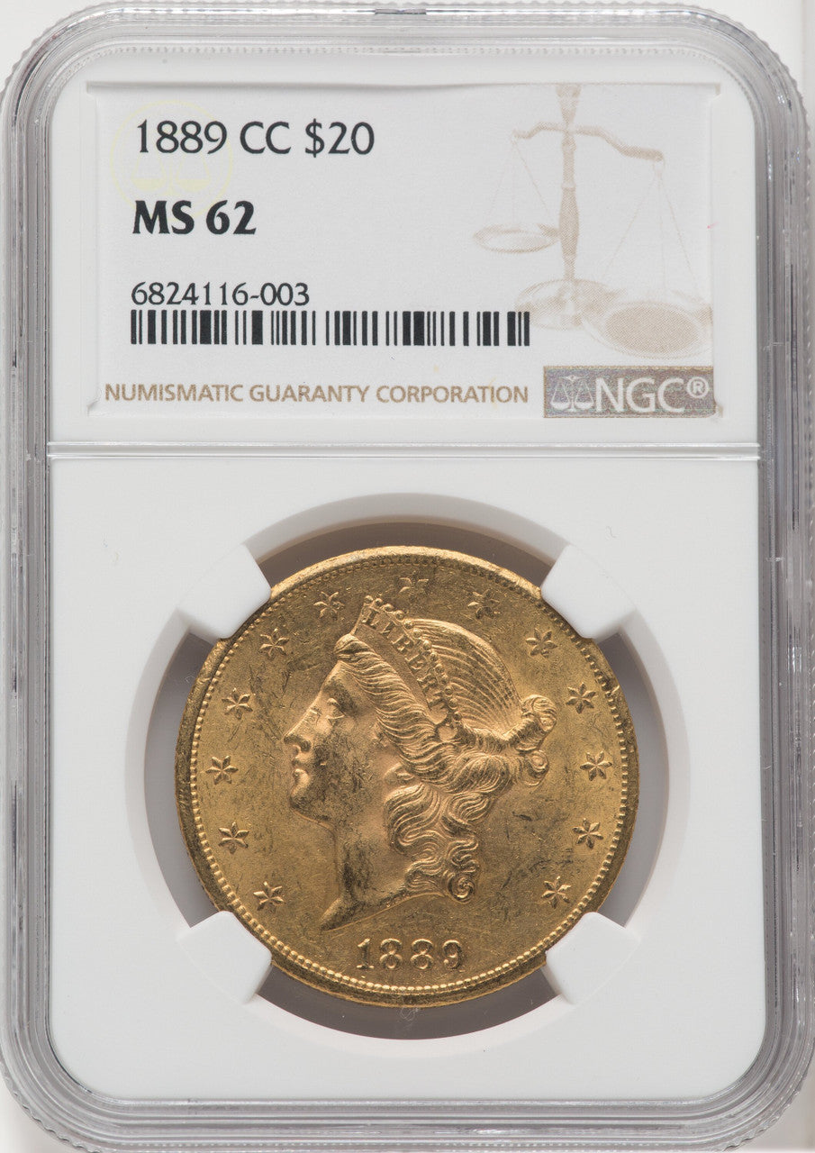 1889-CC $20 Liberty Double Eagle NGC MS62