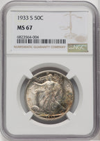 1933-S 50C Walking Liberty Half Dollar NGC MS67